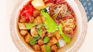 コロコロ豚肉の甘辛豚丼